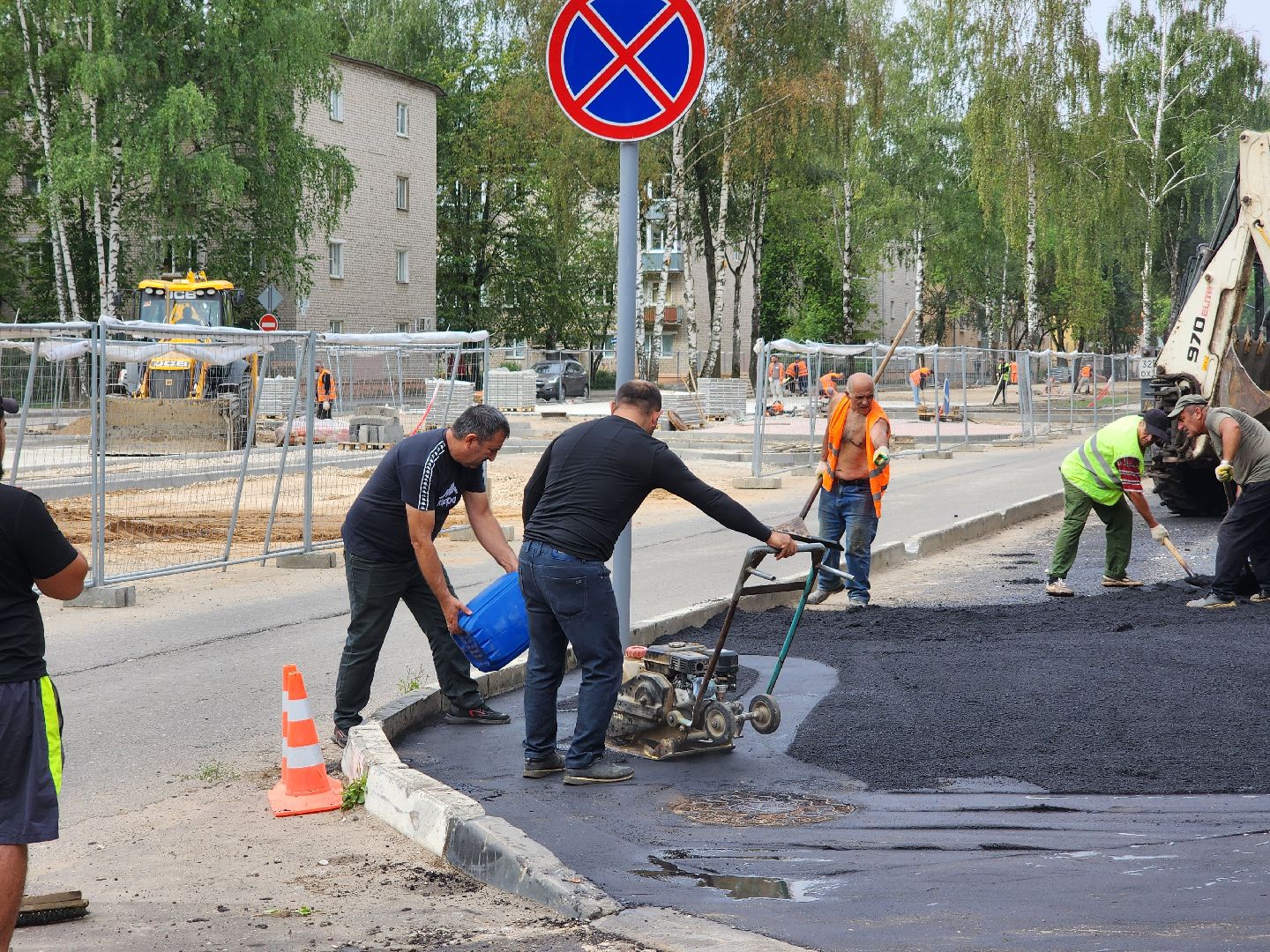 Дубна, Ремонт тротуара, Укладка асфальта, Дороги,