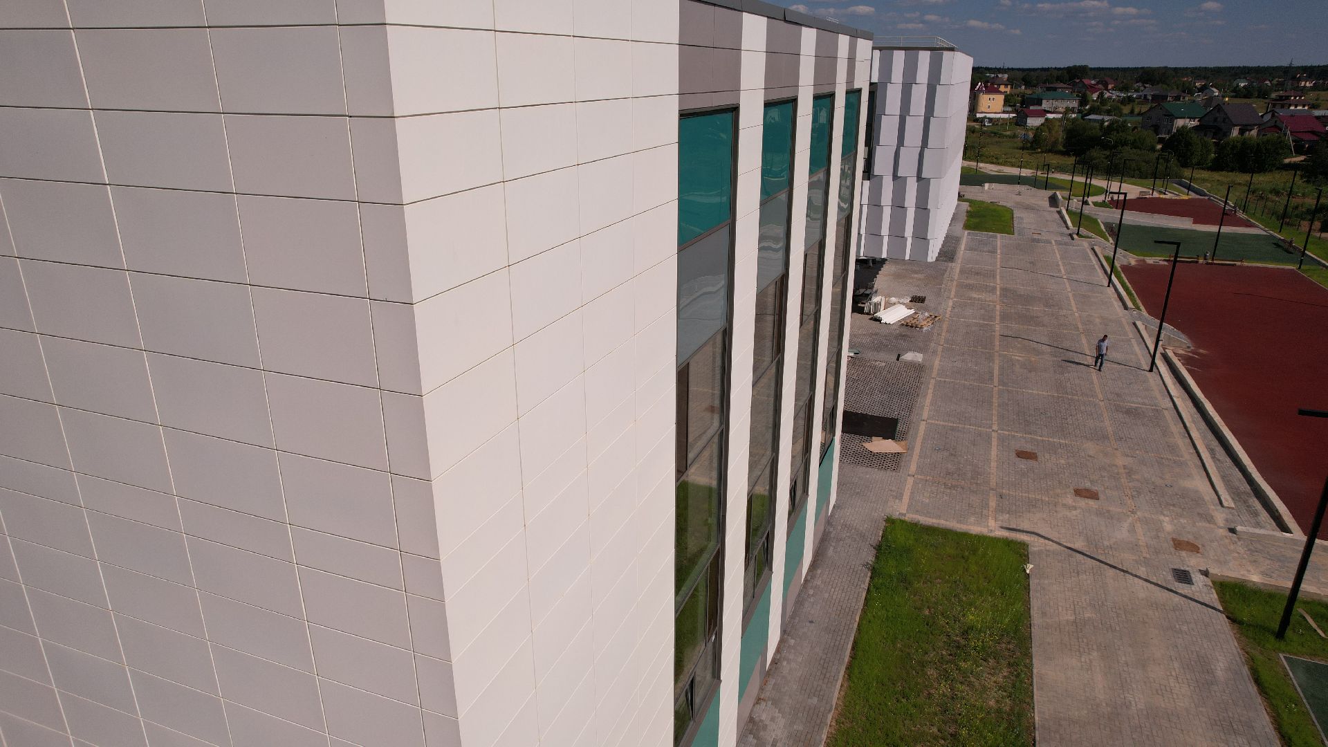 видео с коптера, школа, сергиев посад,