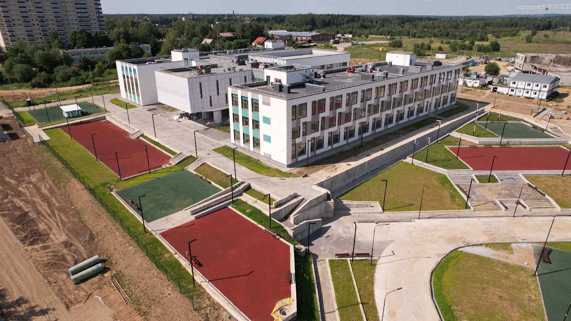 видео с коптера, школа, сергиев посад,