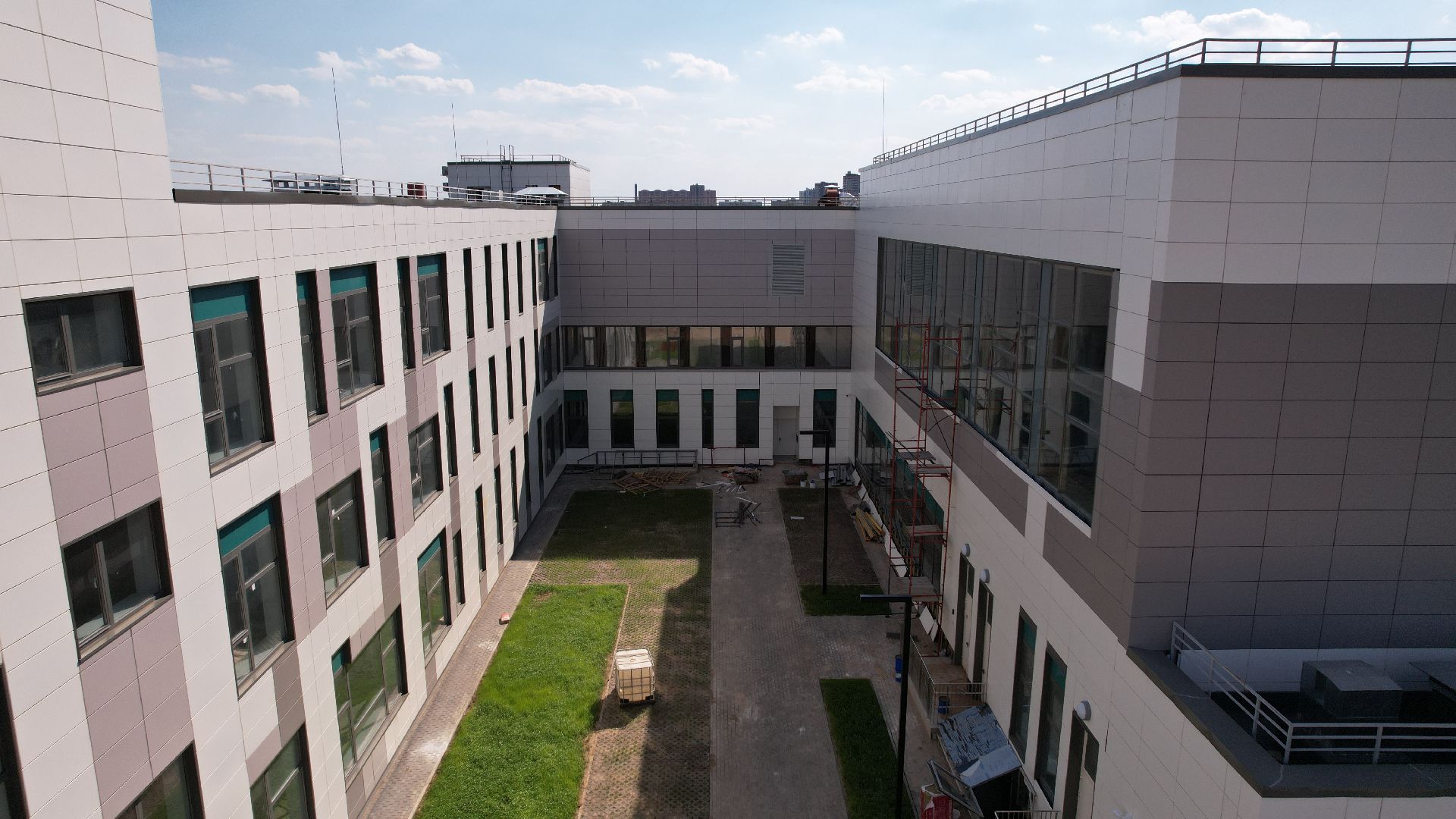 видео с коптера, школа, сергиев посад,