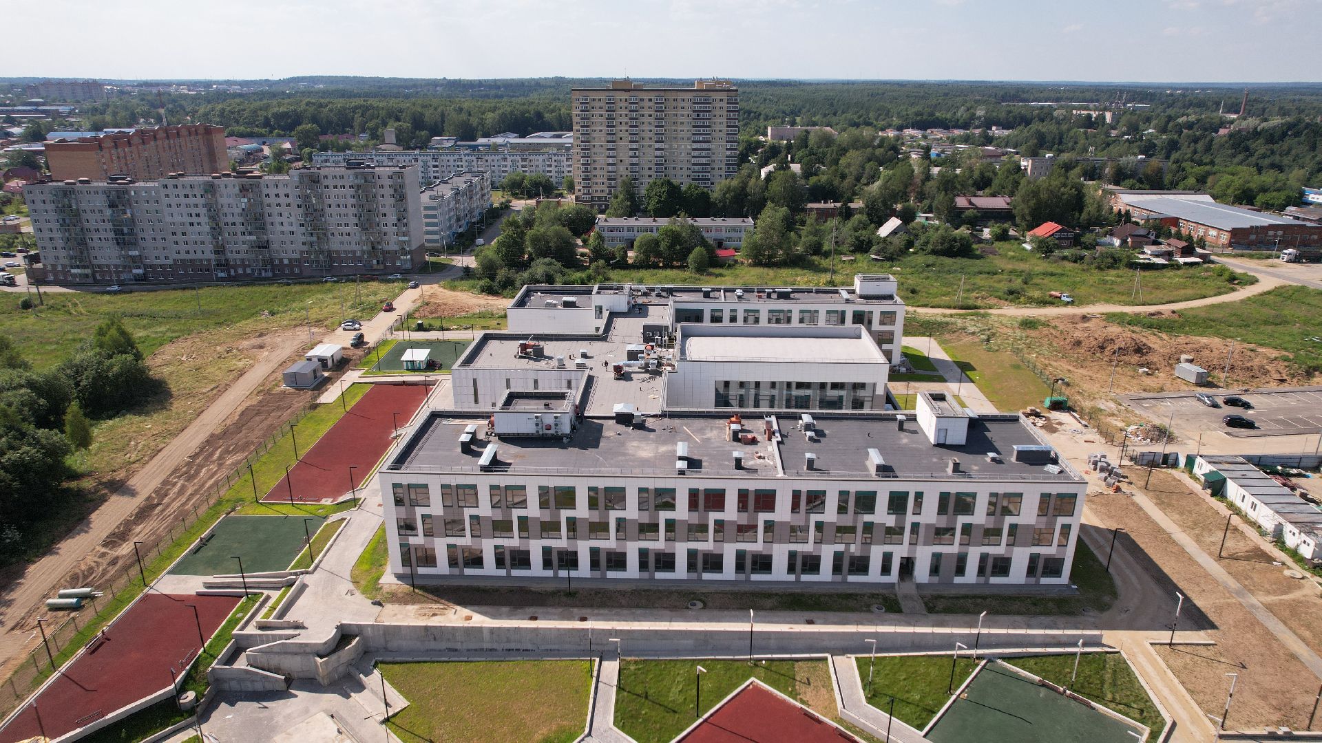 видео с коптера, школа, сергиев посад,