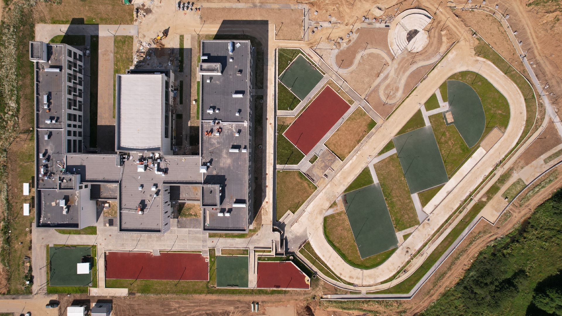 видео с коптера, школа, сергиев посад,