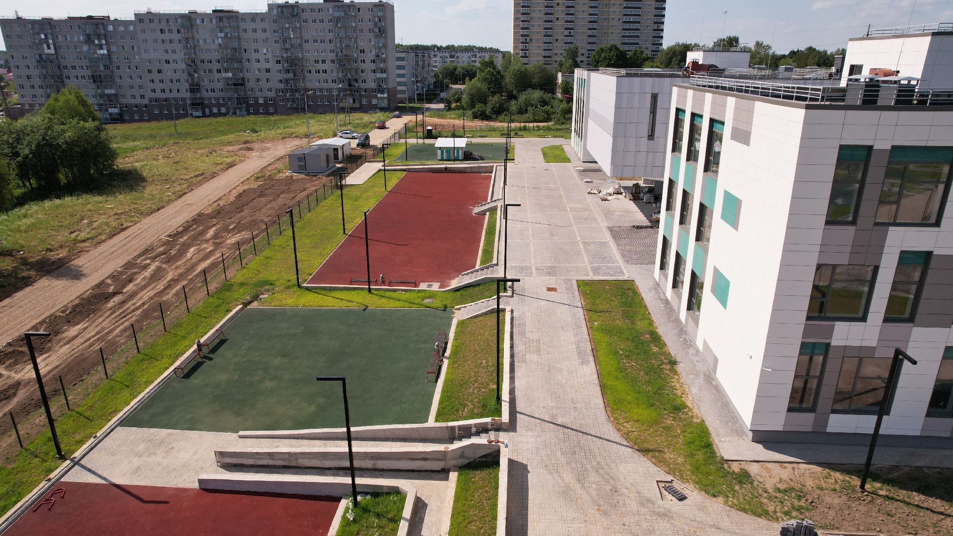 видео с коптера, школа, сергиев посад,