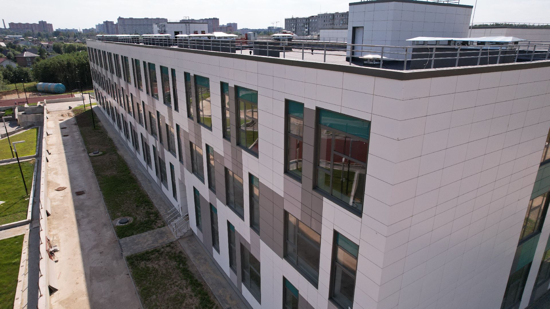 видео с коптера, школа, сергиев посад,