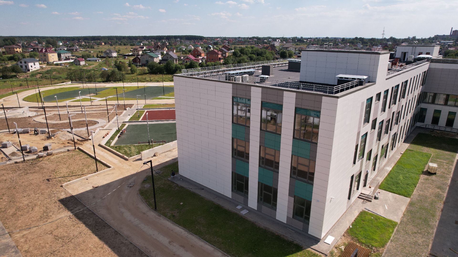 видео с коптера, школа, сергиев посад,