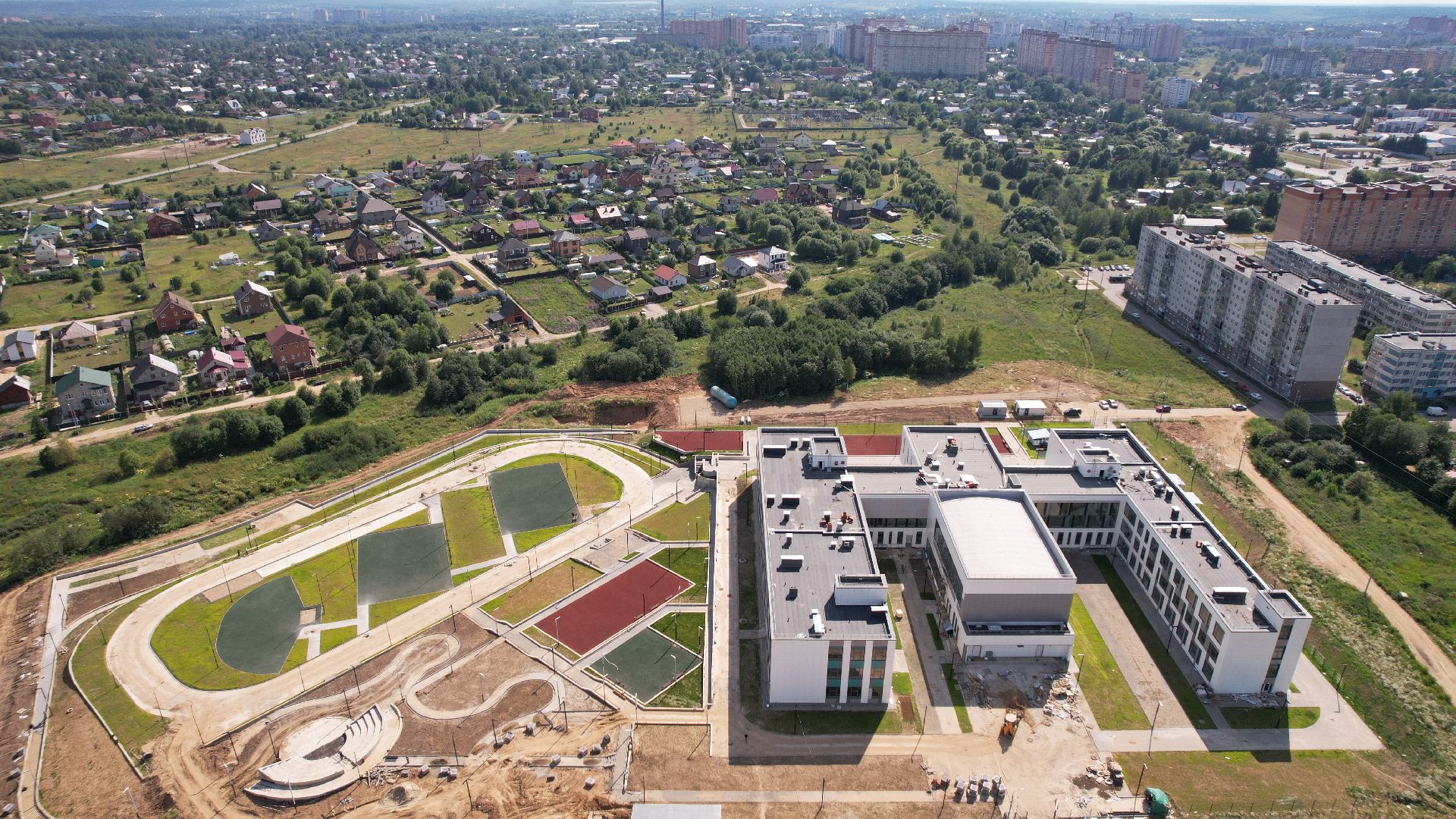 видео с коптера, школа, сергиев посад,