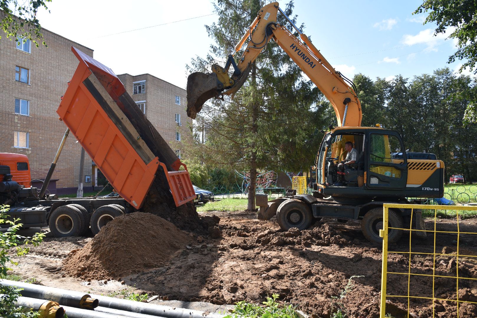лотошино, благоустройство, замена теплосетей, замена теплотрассы, жкх, жкх и благоустройство, подготовка к зимнему сезону,