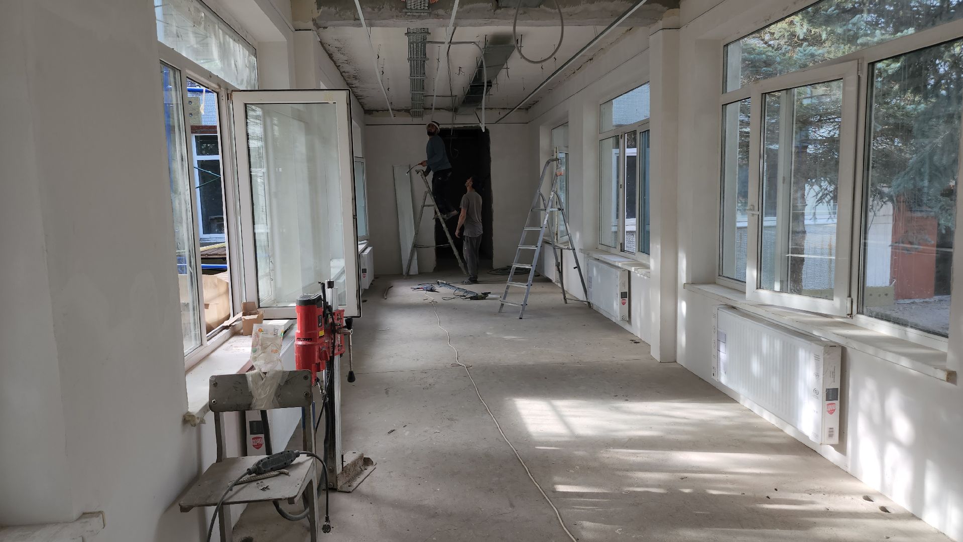 серпухов, поселок пролетарский, ремонт школы, плитка, образование,