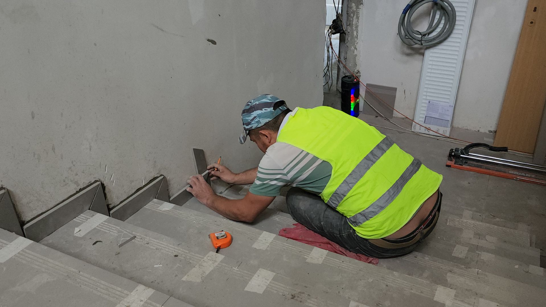 серпухов, поселок пролетарский, ремонт школы, плитка, образование,