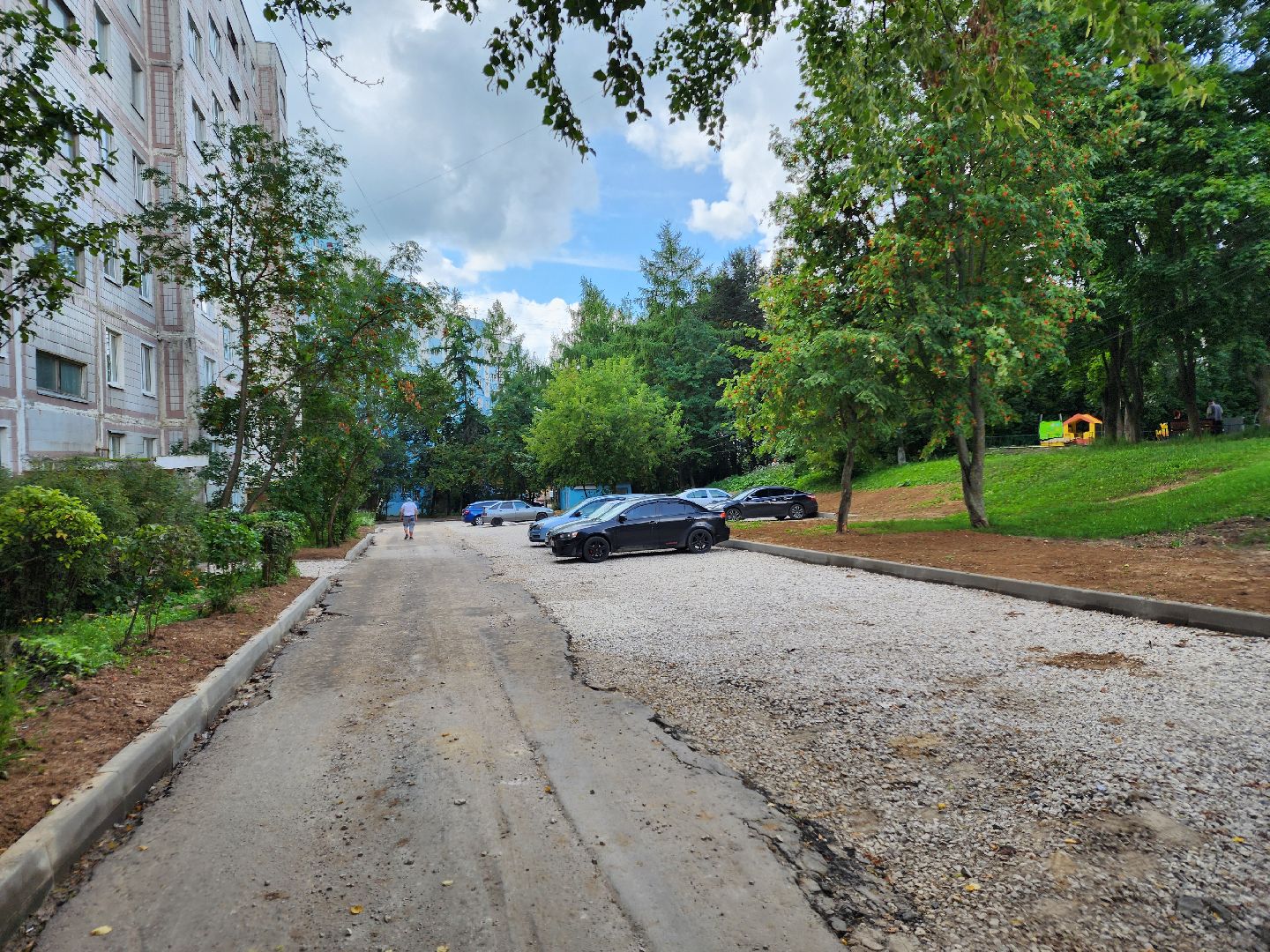 Чехов, улица Дружбы, комплексное благоустройство, двор, дворовая территория, парковки, проезды, тротуары, пешеходная дорожка, формирование комфортной городской среды,