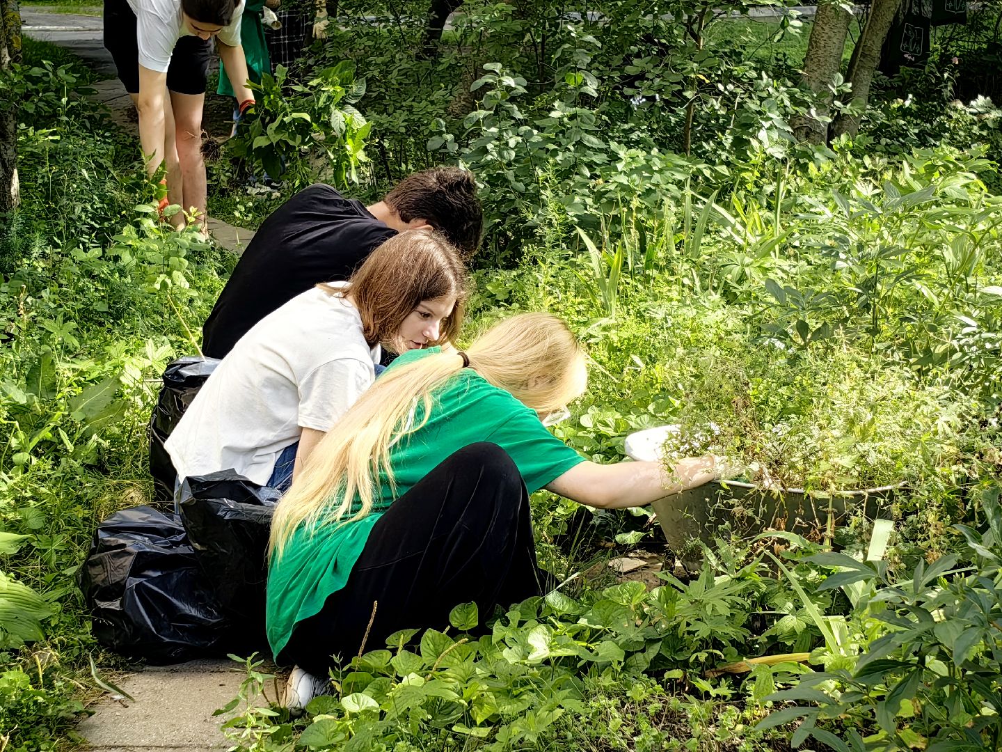 бригада, трудовое лето, благоустровйство, цветники, полив, звездный городок,