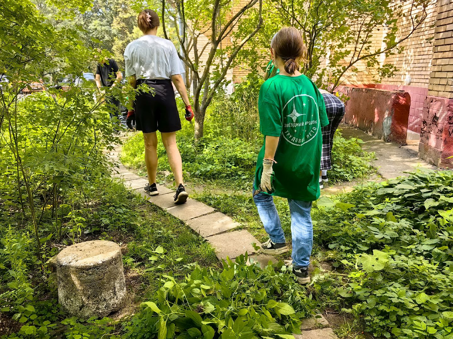 бригада, трудовое лето, благоустровйство, цветники, полив, звездный городок,