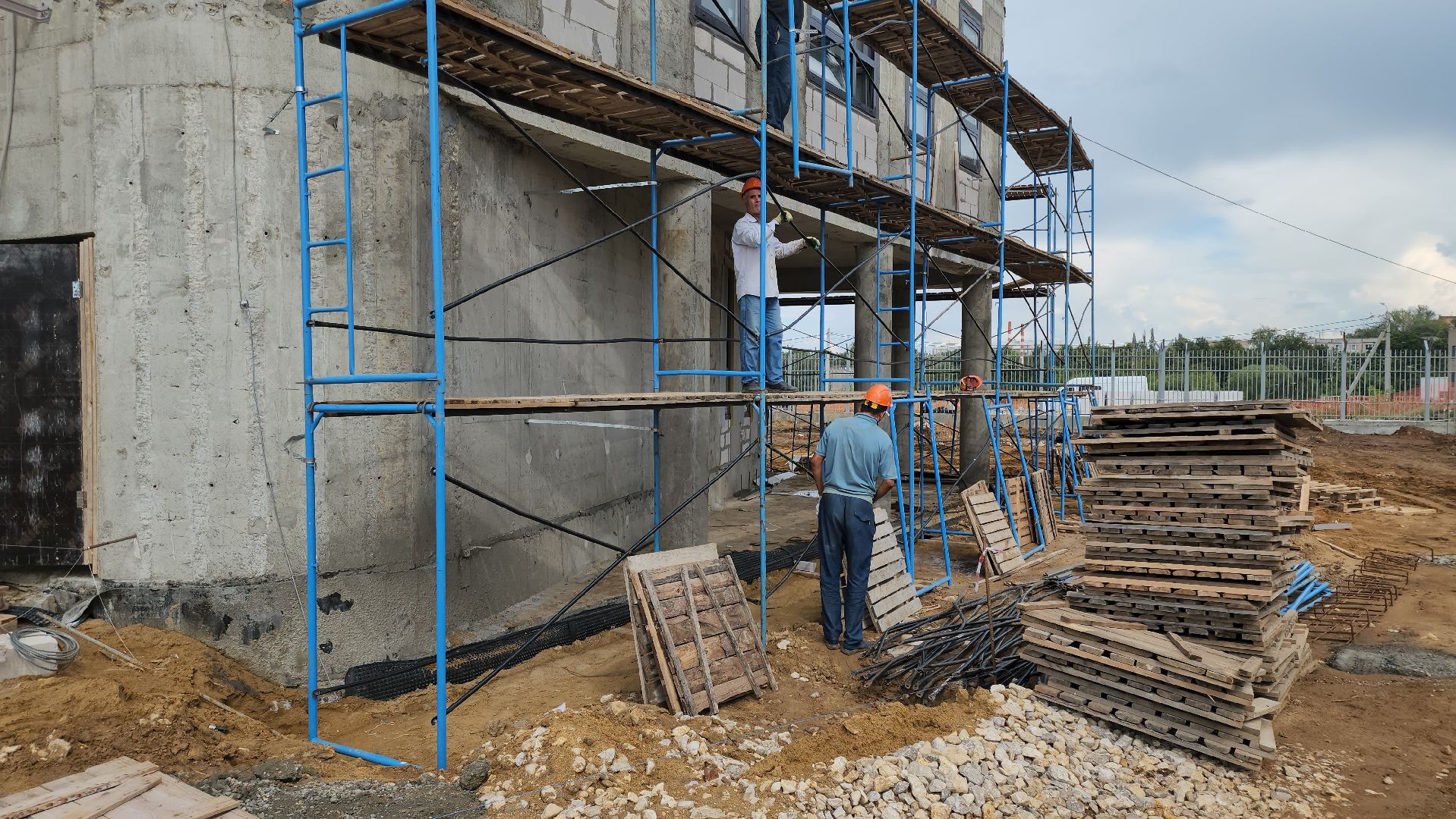 кашира, строительство, новое здание полиции, утепление фасада, благоустройство,