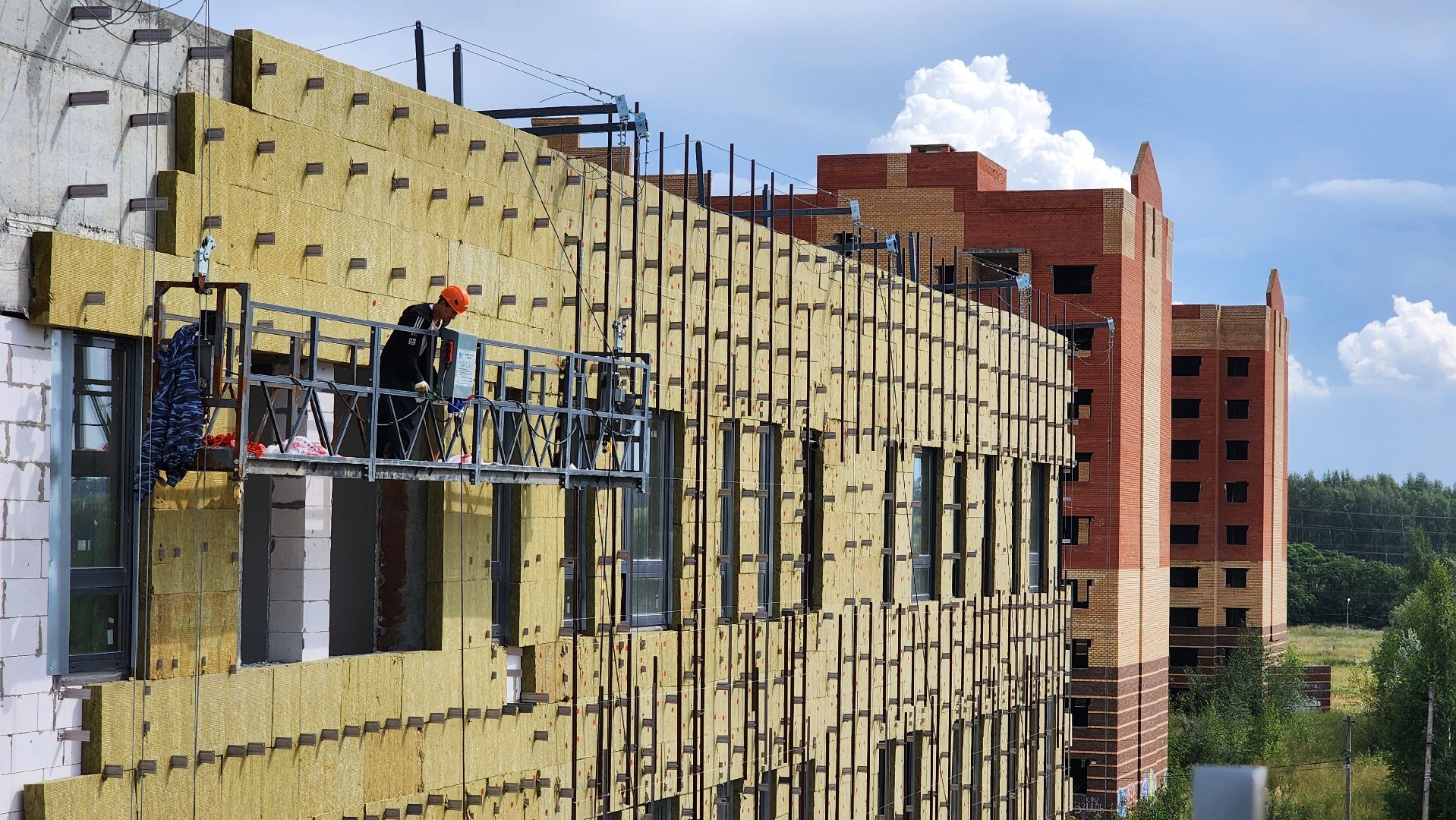 кашира, строительство, новое здание полиции, утепление фасада, благоустройство,