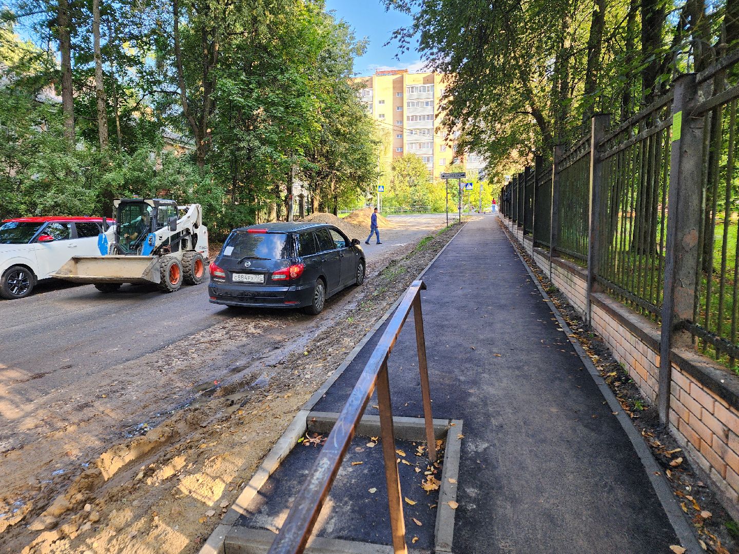 Чехов, улица Пионерская, тротуар, дорожный ремонт, строительство, пешеходная дорожка,