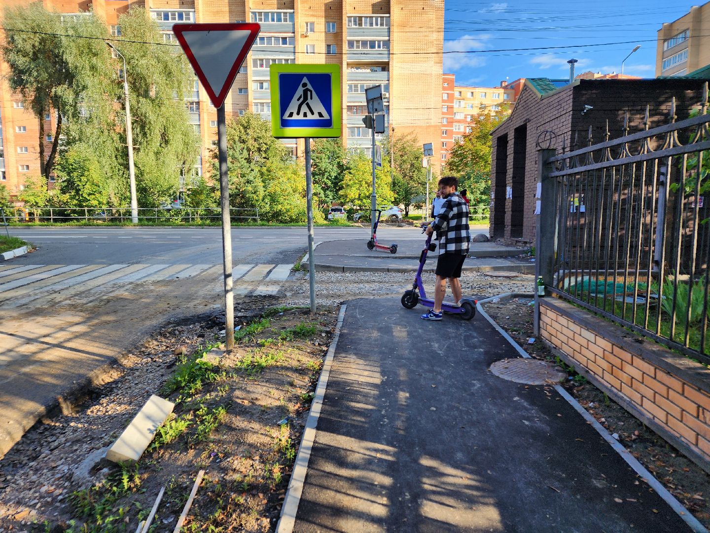 Чехов, улица Пионерская, тротуар, дорожный ремонт, строительство, пешеходная дорожка,