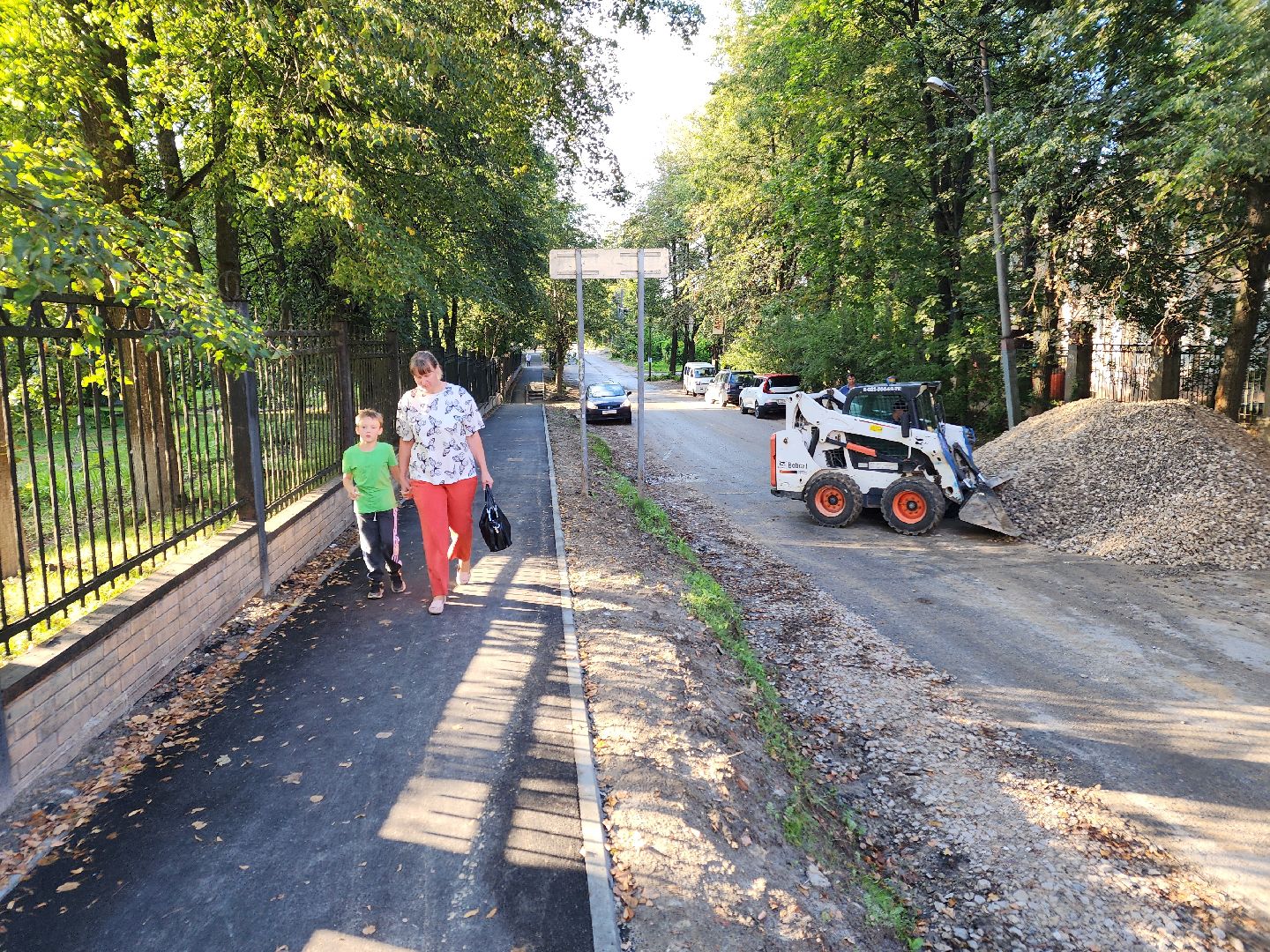 Чехов, улица Пионерская, тротуар, дорожный ремонт, строительство, пешеходная дорожка,