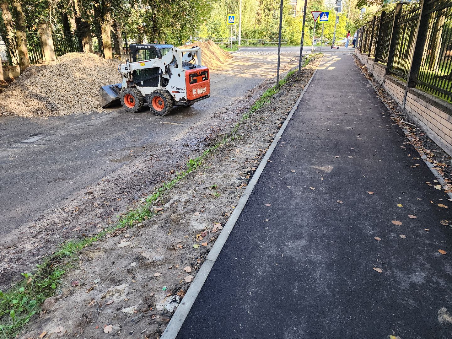 Чехов, улица Пионерская, тротуар, дорожный ремонт, строительство, пешеходная дорожка,