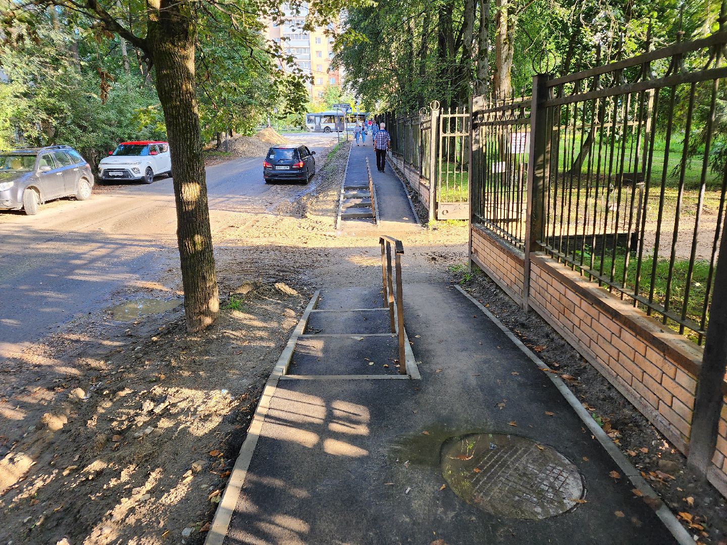 Чехов, улица Пионерская, тротуар, дорожный ремонт, строительство, пешеходная дорожка,