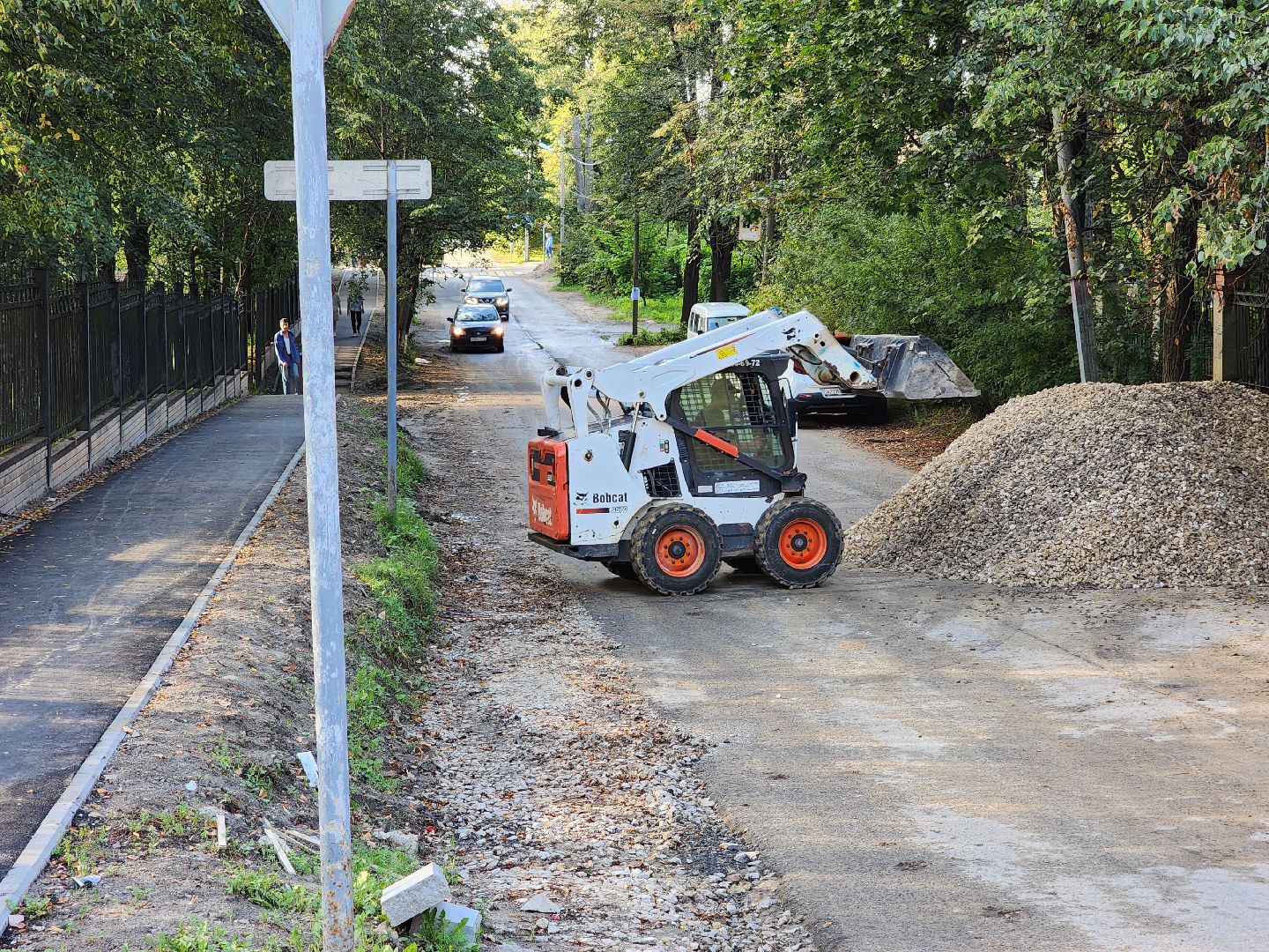 Чехов, улица Пионерская, тротуар, дорожный ремонт, строительство, пешеходная дорожка,