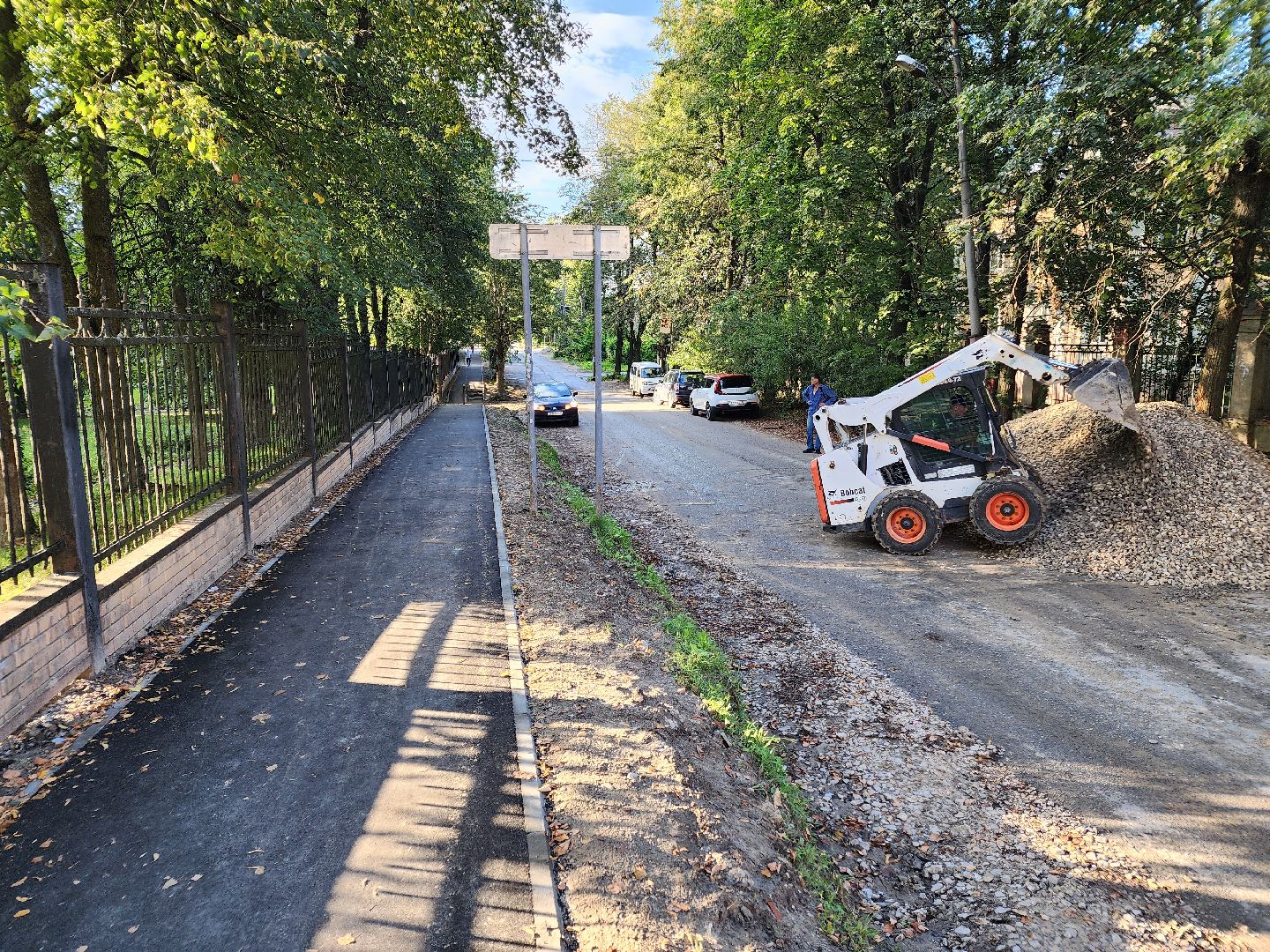 Чехов, улица Пионерская, тротуар, дорожный ремонт, строительство, пешеходная дорожка,