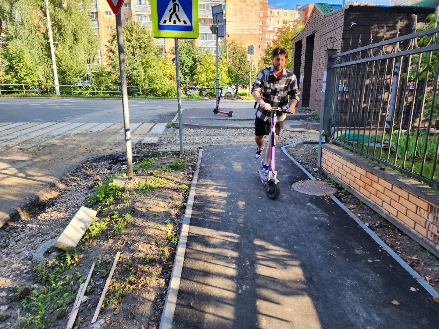 Чехов, улица Пионерская, тротуар, дорожный ремонт, строительство, пешеходная дорожка,