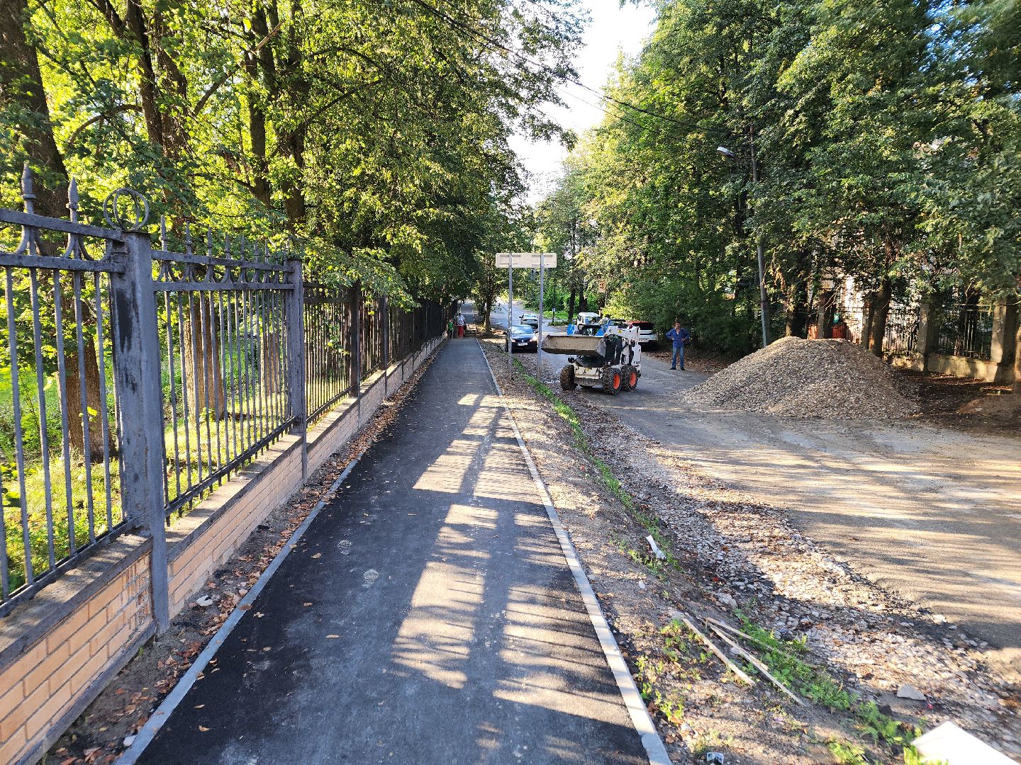 Чехов, улица Пионерская, тротуар, дорожный ремонт, строительство, пешеходная дорожка,