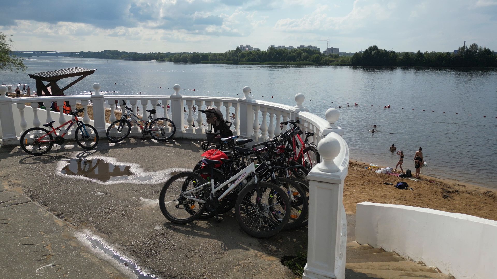 видео с коптера, дубна, благоустройство, набережная,