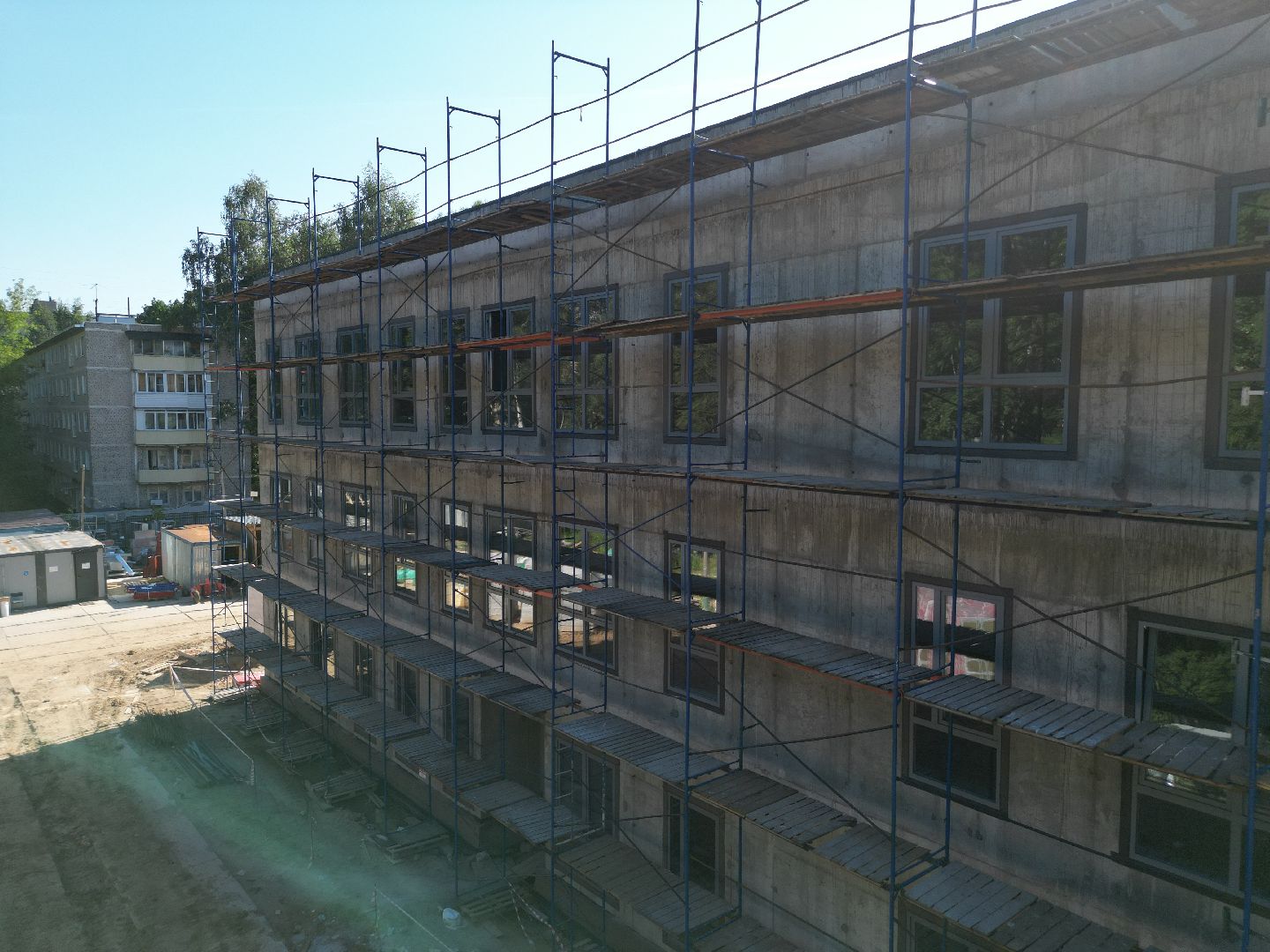 видео с коптера, химки, детский сад, дети, строительство, ремонт,