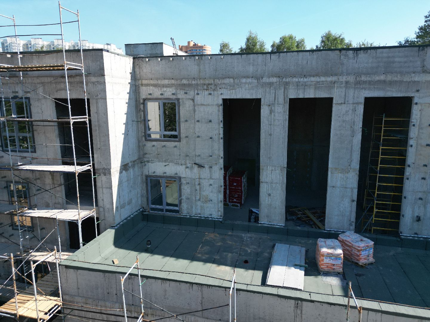 видео с коптера, химки, детский сад, дети, строительство, ремонт,