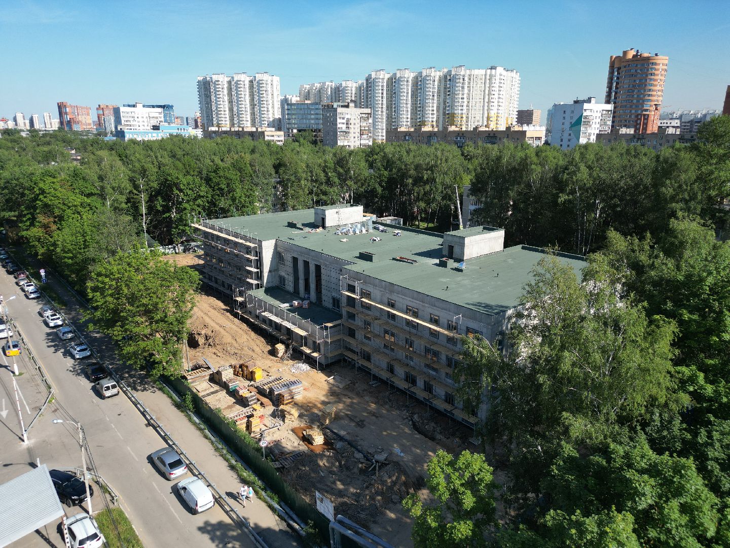 видео с коптера, химки, детский сад, дети, строительство, ремонт,