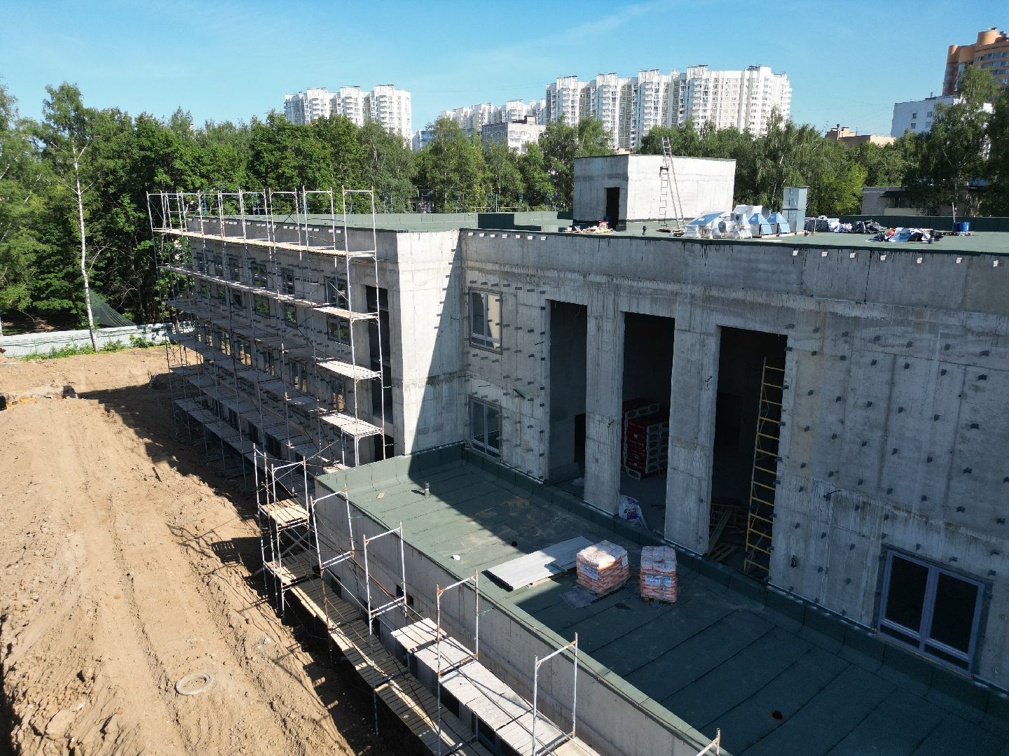 видео с коптера, химки, детский сад, дети, строительство, ремонт,