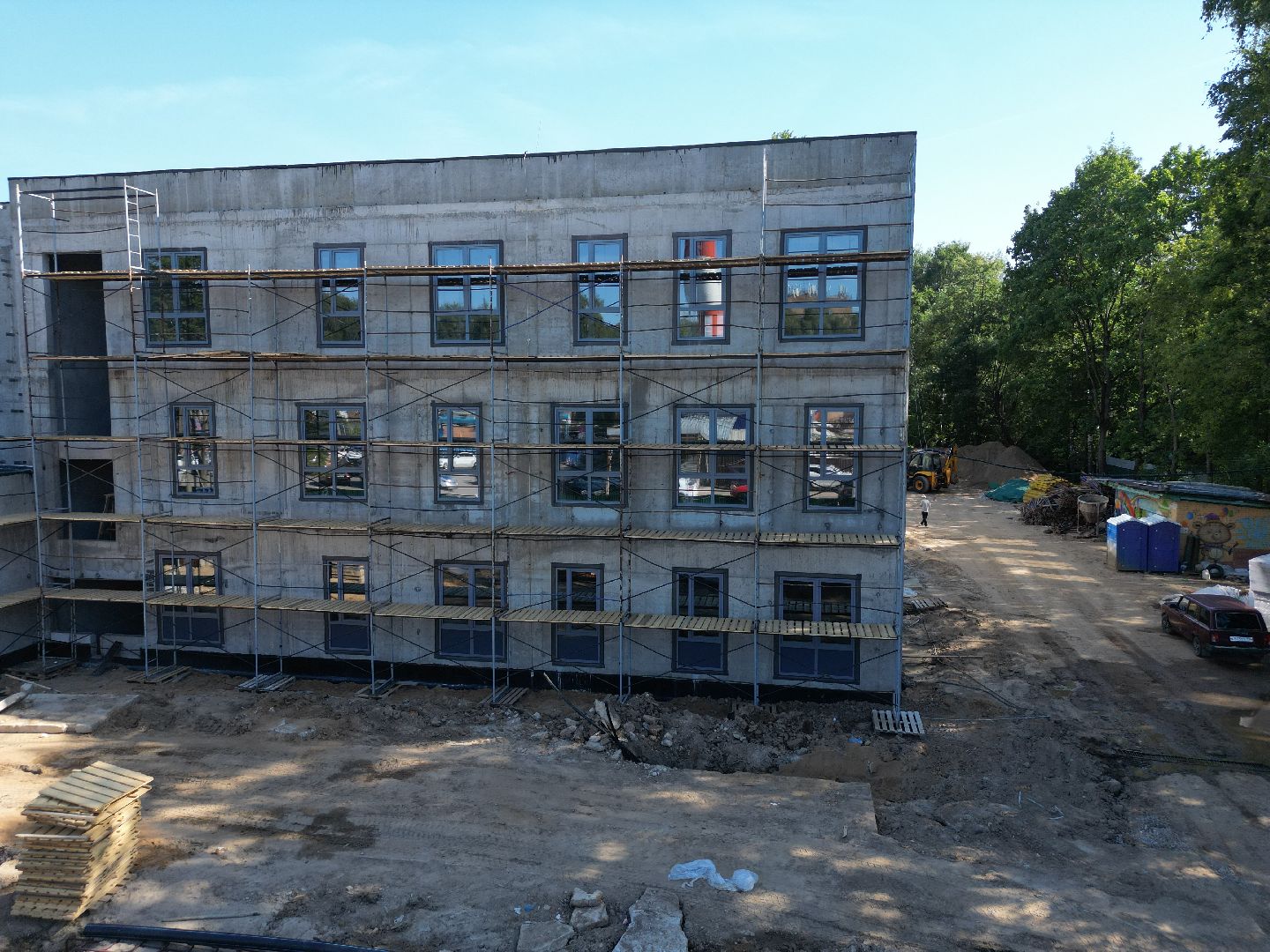 видео с коптера, химки, детский сад, дети, строительство, ремонт,