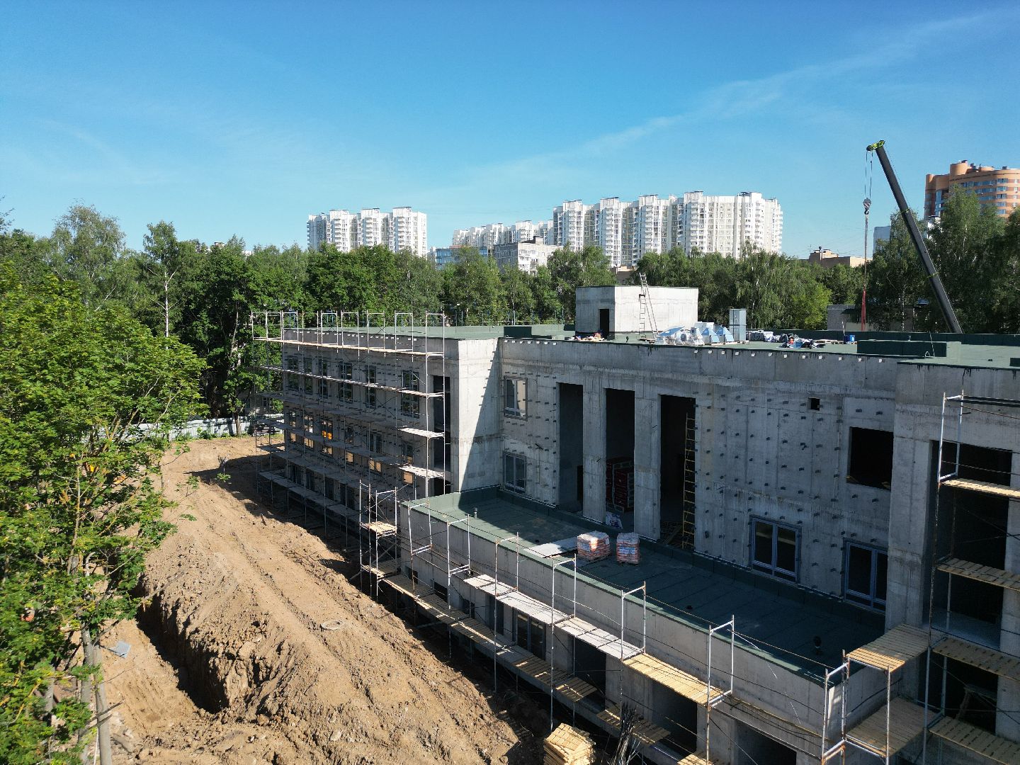 видео с коптера, химки, детский сад, дети, строительство, ремонт,