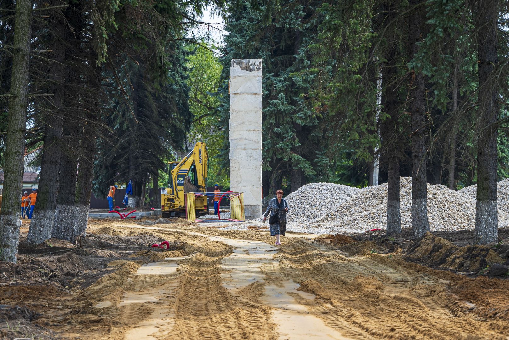 благоустройство сквера, Белые Столбы, Домодедово,