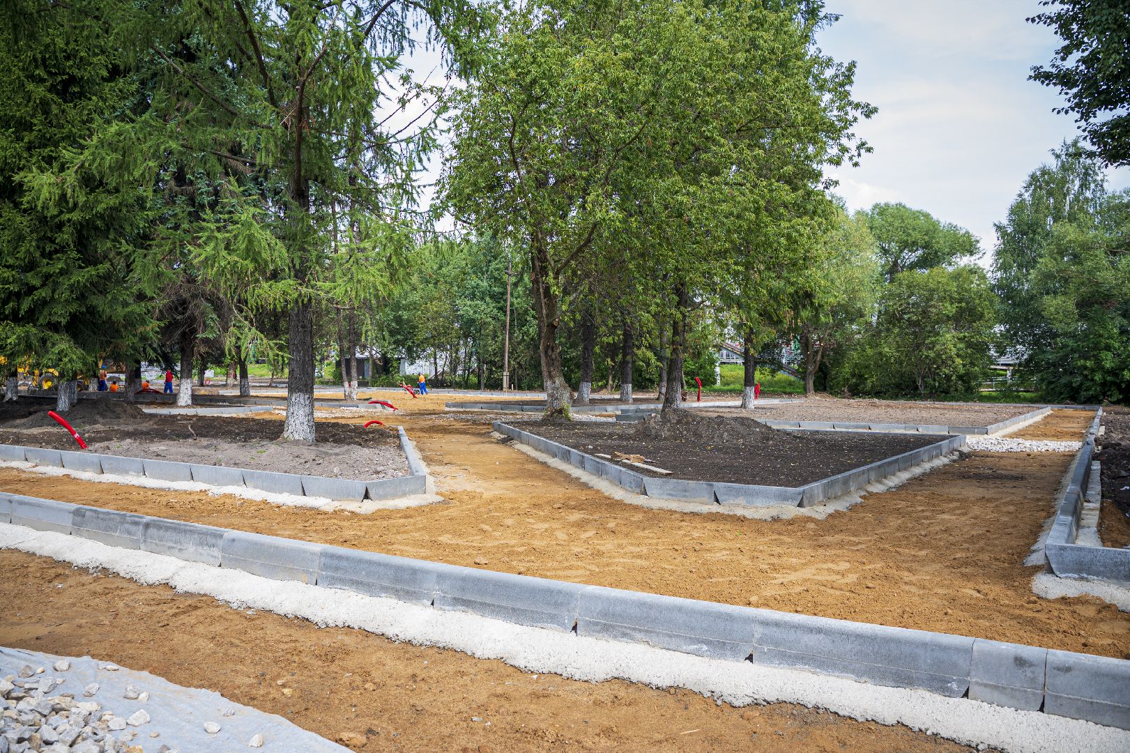 благоустройство сквера, Белые Столбы, Домодедово,