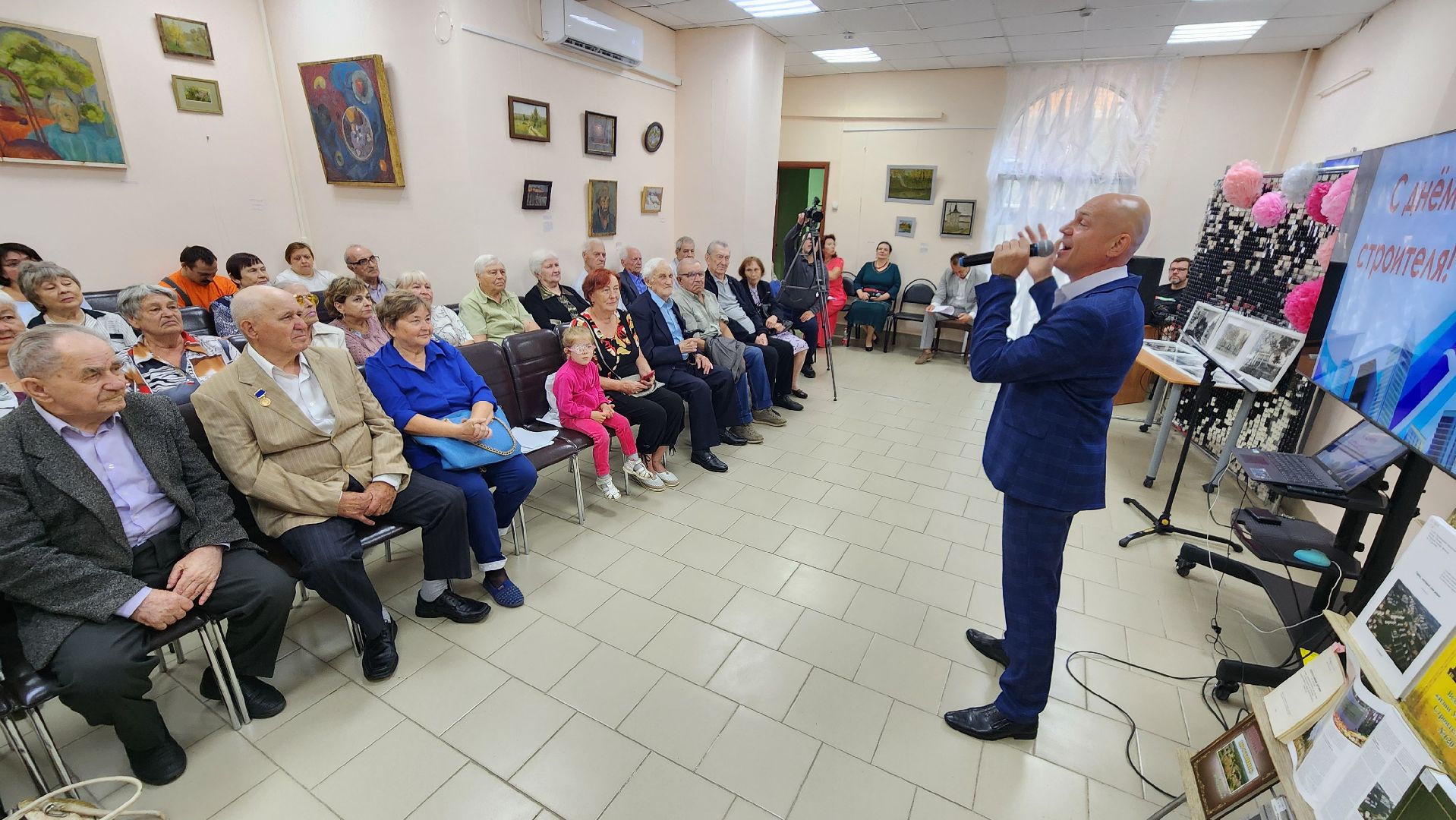 день строителя, протвино, библиотека, строители города, праздник,