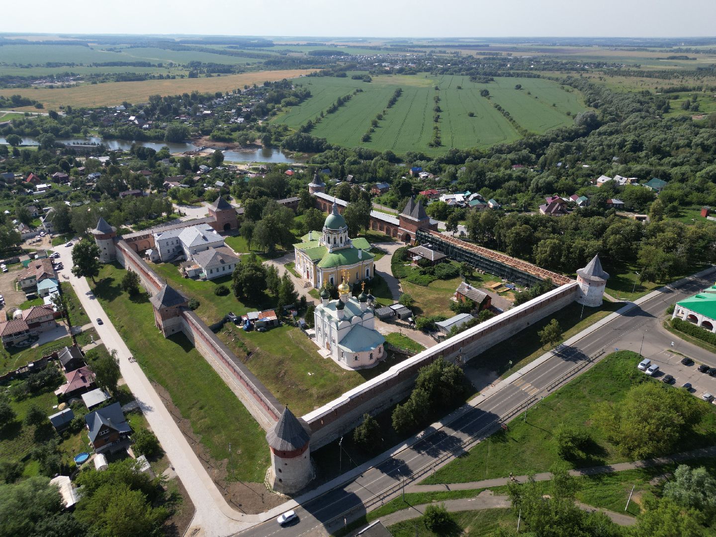 видео с коптера, зарайск, кремль,