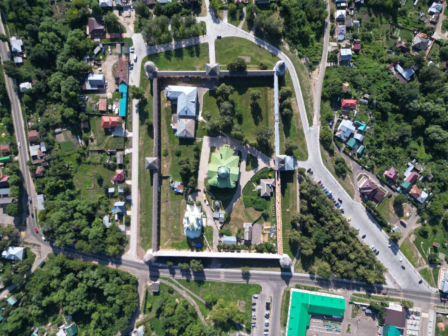 видео с коптера, зарайск, кремль,