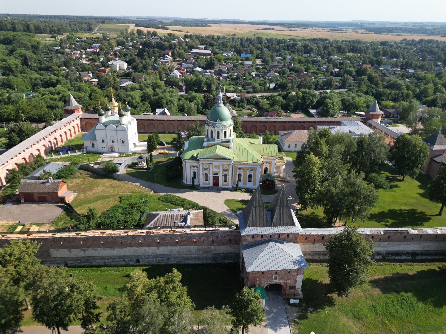 видео с коптера, зарайск, кремль,