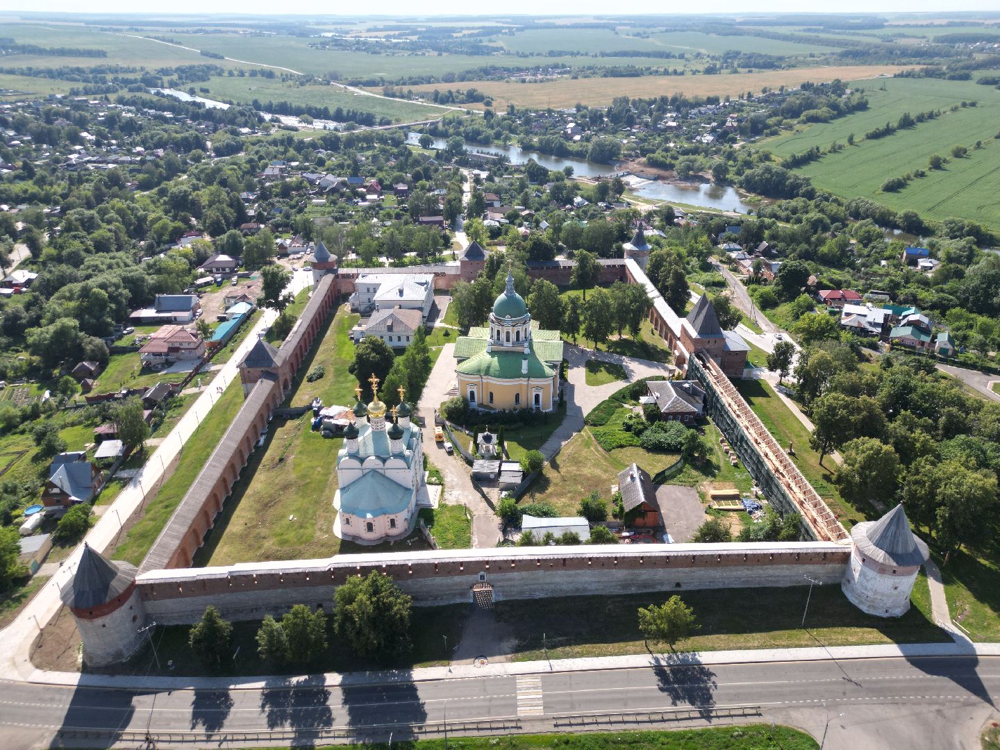 видео с коптера, зарайск, кремль,