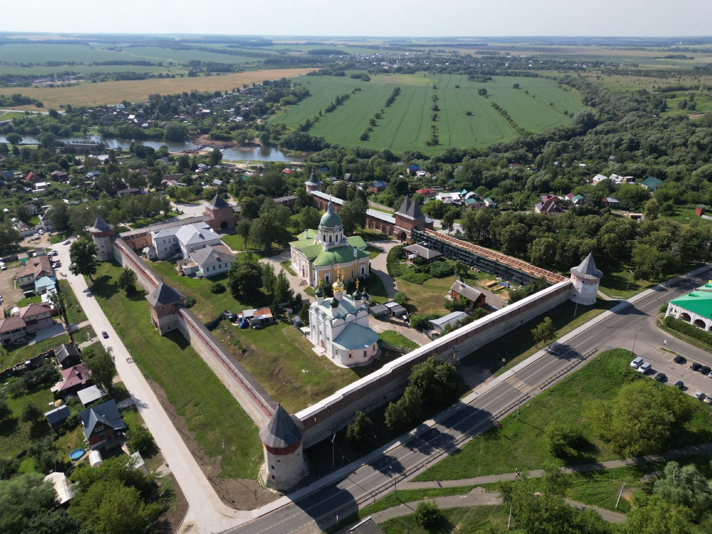 видео с коптера, зарайск, кремль,