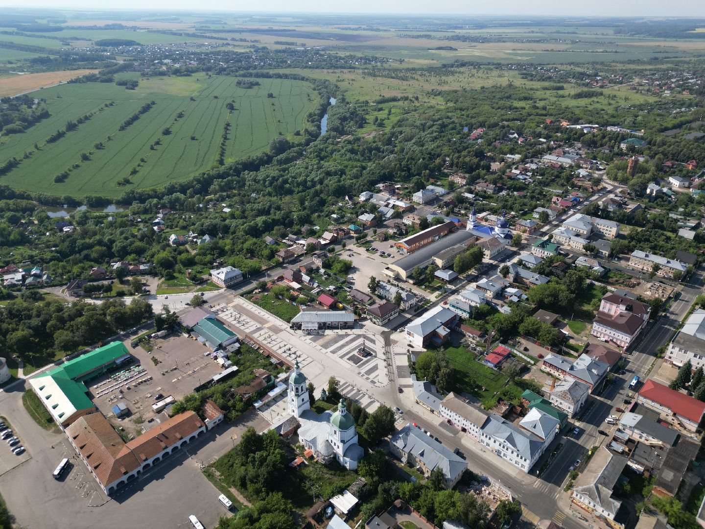 видео с коптера, зарайск, кремль,