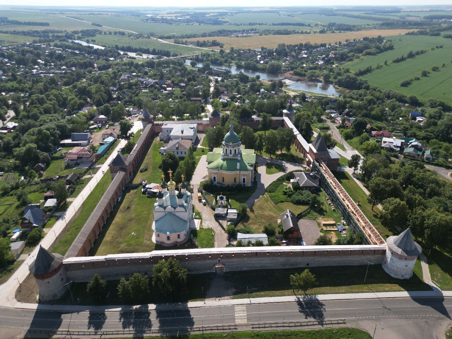 видео с коптера, зарайск, кремль,