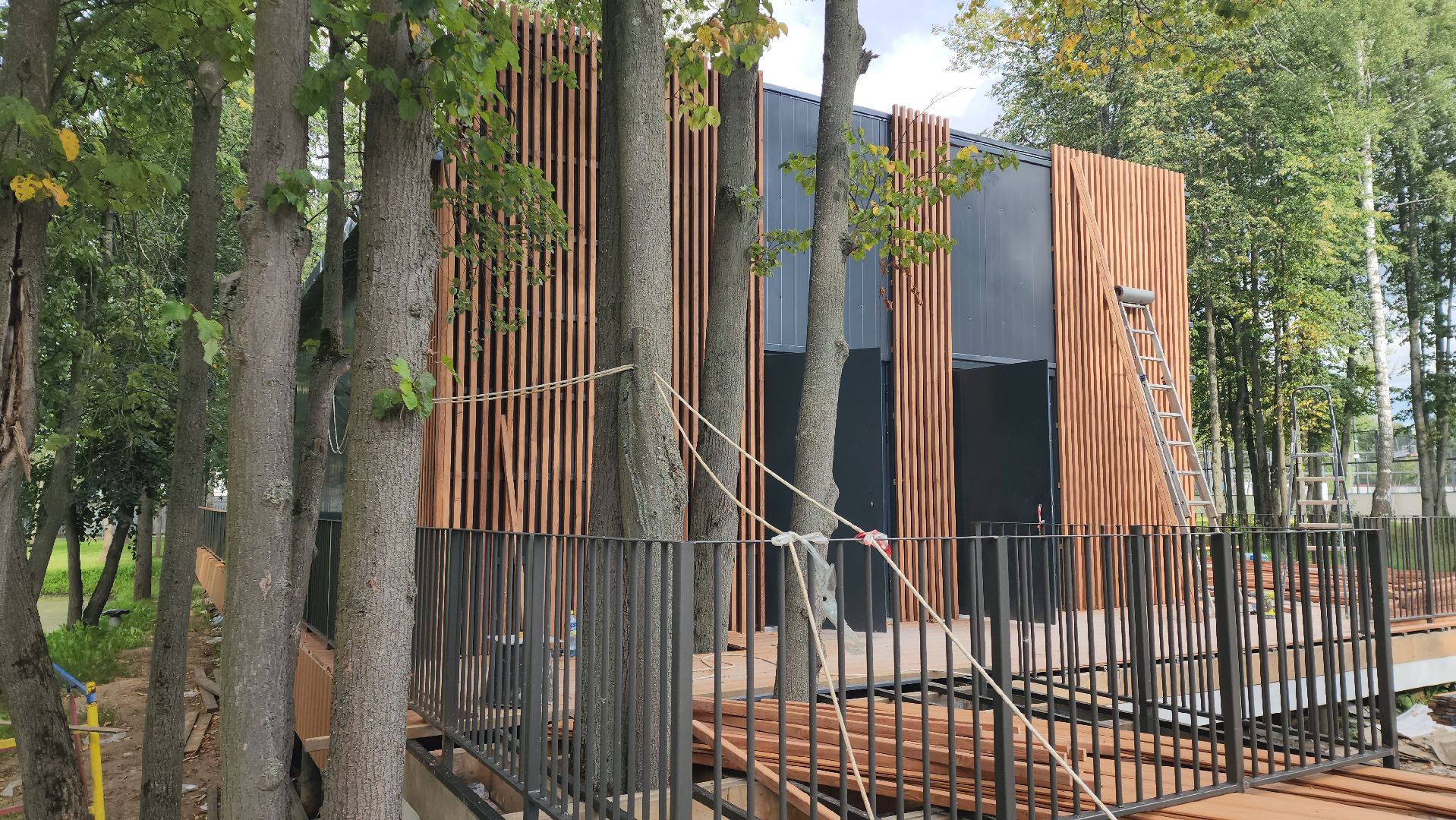 раздевалка, Парк Киово, Лобня, Строительство,