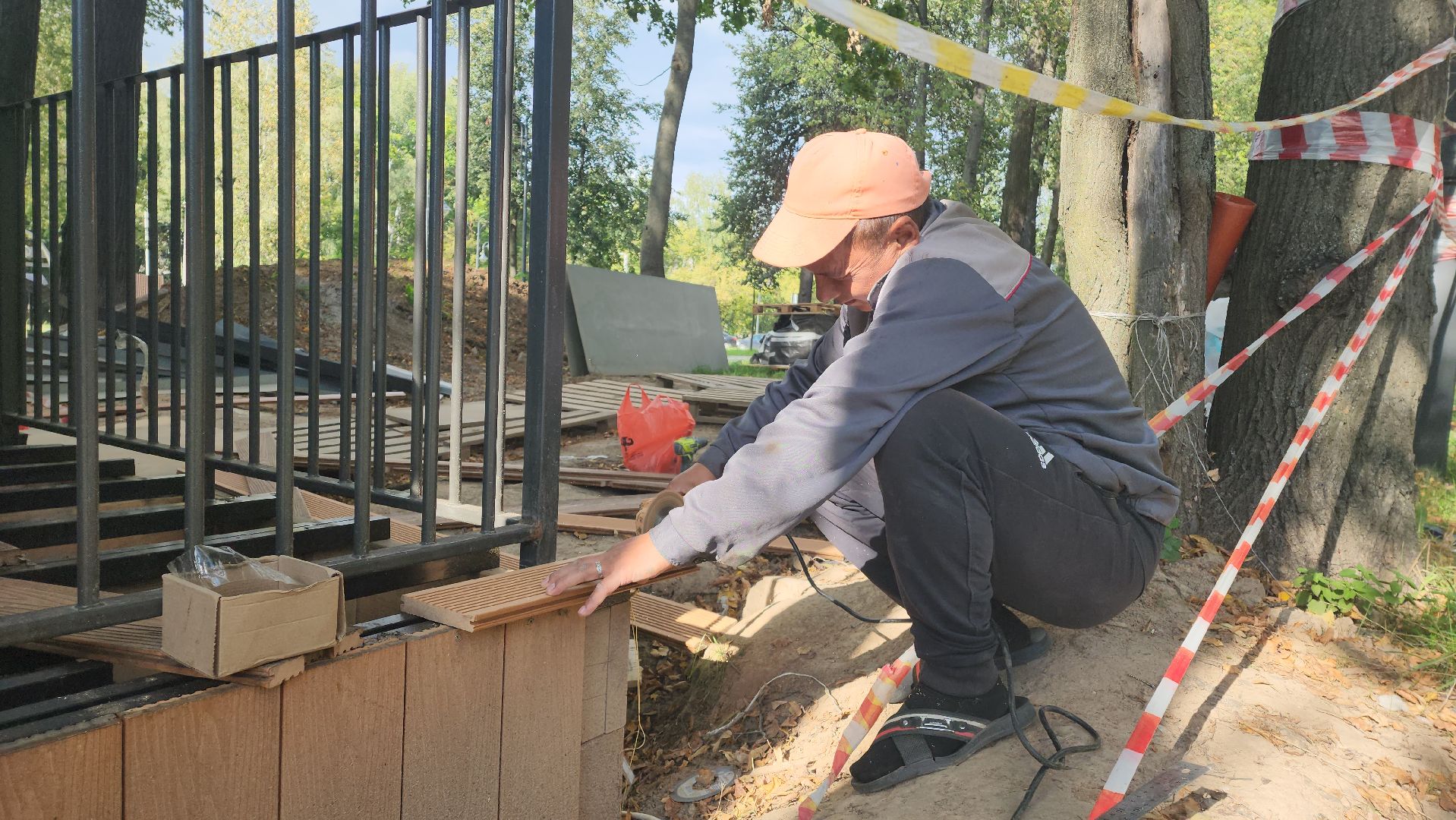 павильон для проведения мастер-классов, Парк Киово, Лобня, Строительство,