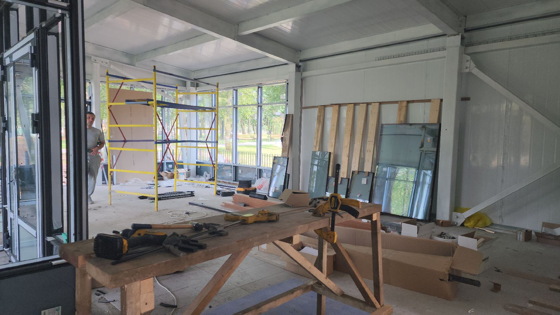 павильон для проведения мастер-классов, Парк Киово, Лобня, Строительство,