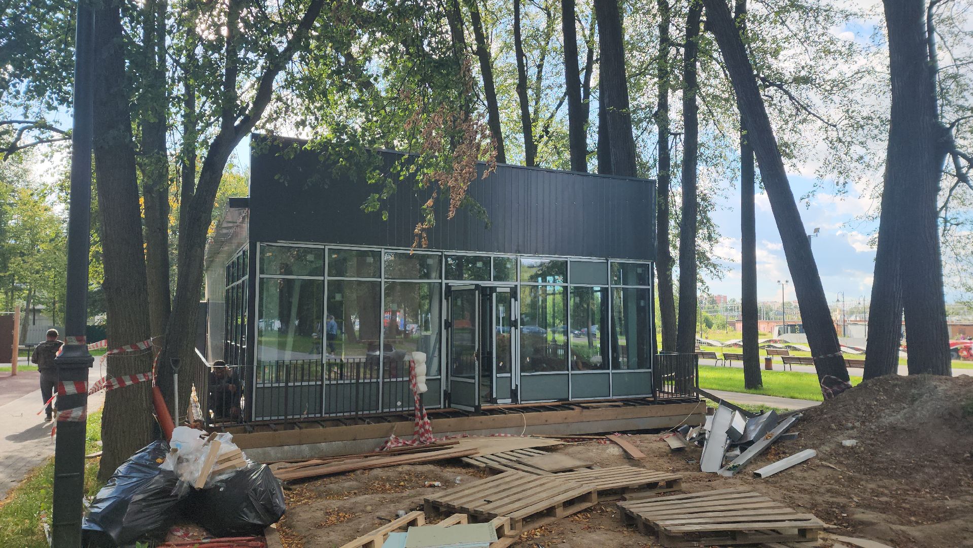 павильон для проведения мастер-классов, Парк Киово, Лобня, Строительство,