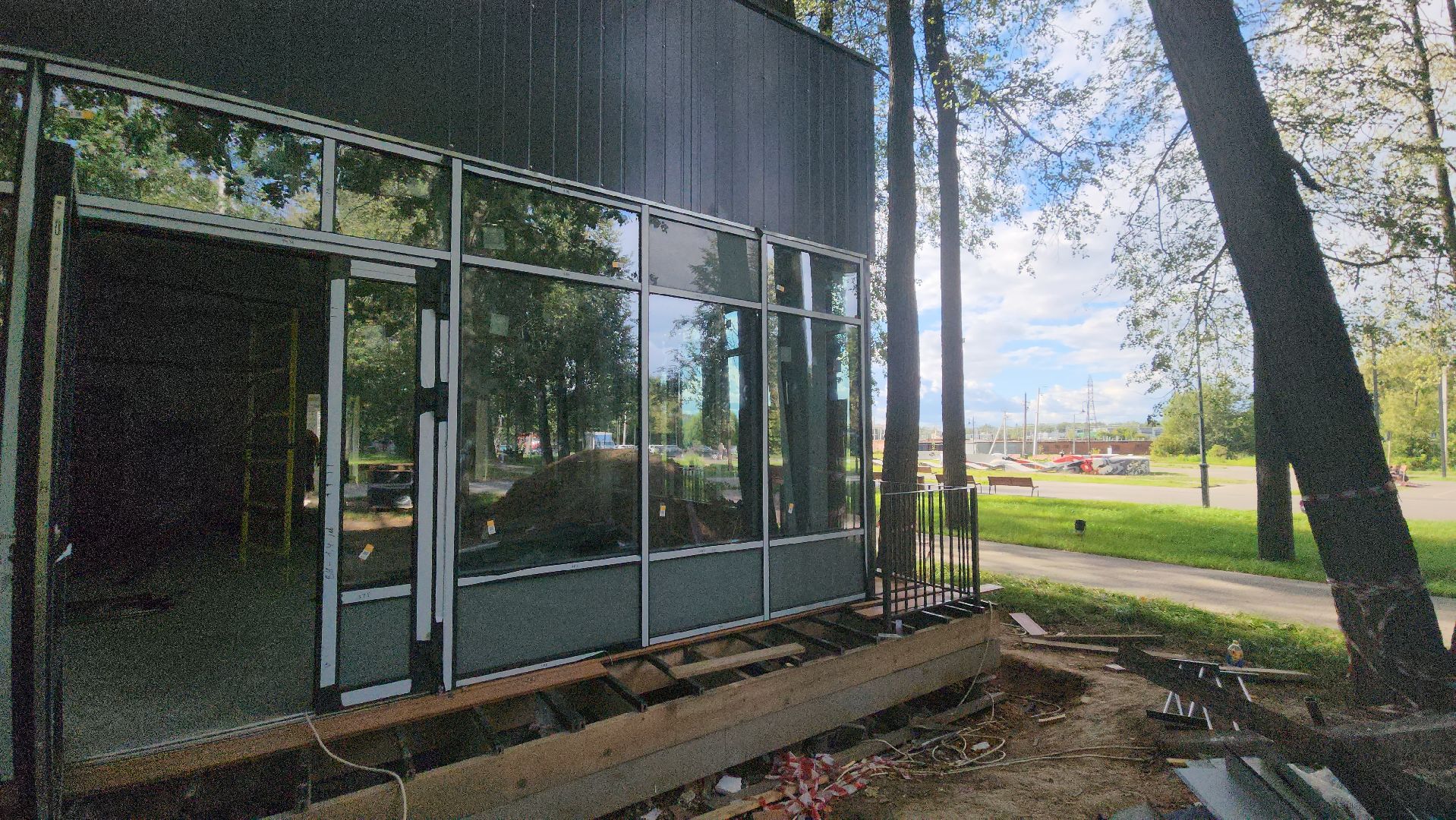 павильон для проведения мастер-классов, Парк Киово, Лобня, Строительство,