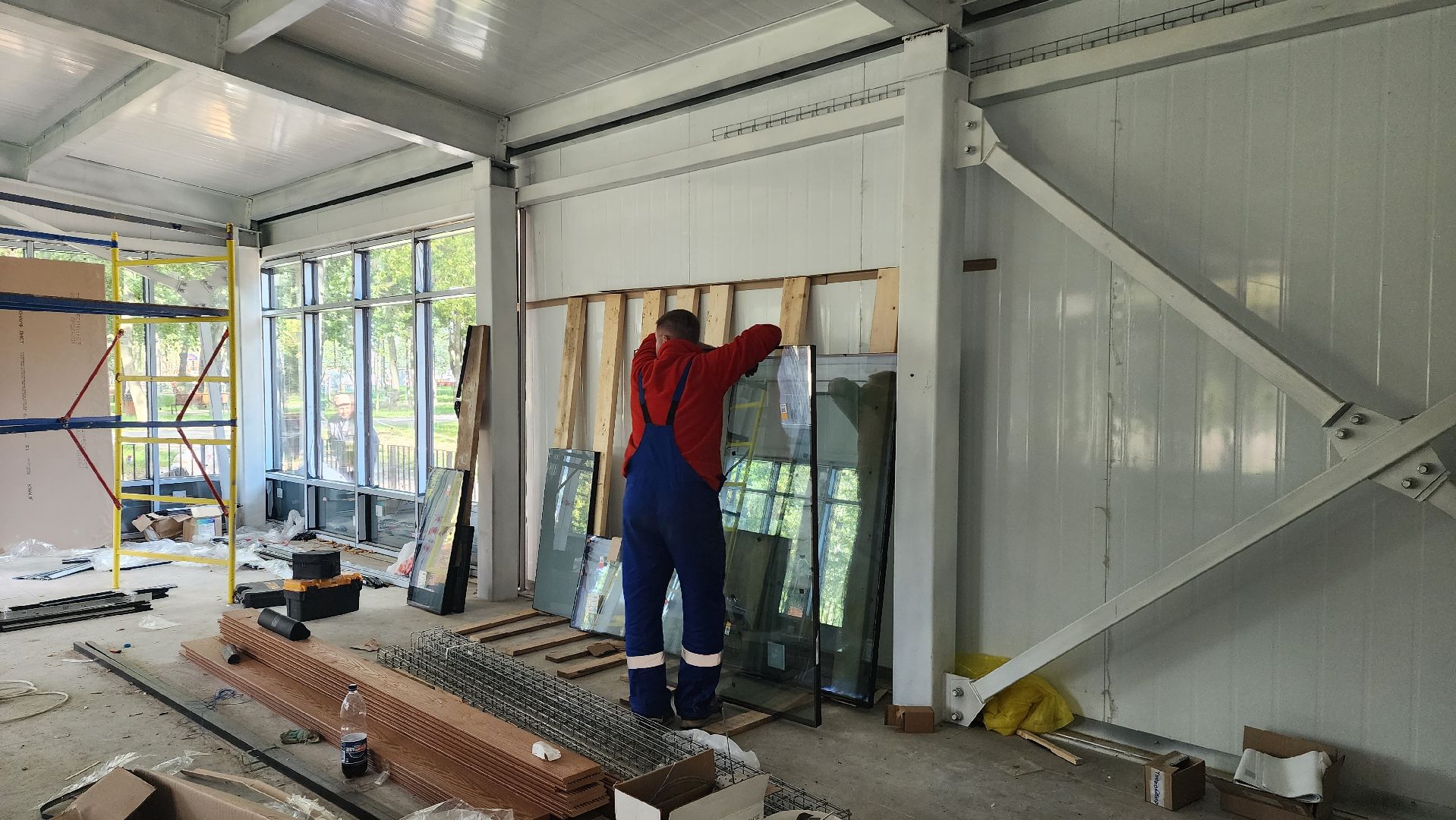 павильон для проведения мастер-классов, Парк Киово, Лобня, Строительство,